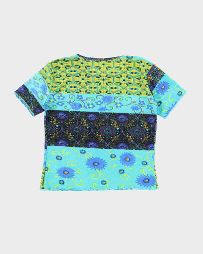 Vintage 90s Floral Mesh Top - M