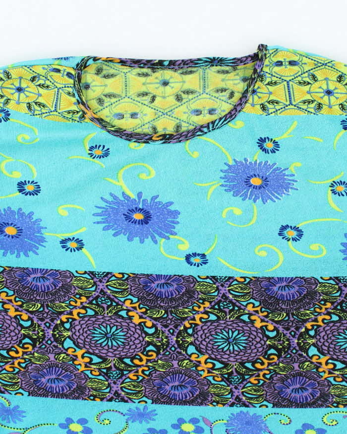 Vintage 90s Floral Mesh Top - M