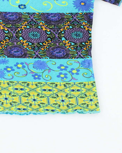 Vintage 90s Floral Mesh Top - M