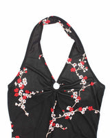 Vintage Y2k 00s O Ring Halter Neck Floral Top - M