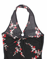 Vintage Y2k 00s O Ring Halter Neck Floral Top - M
