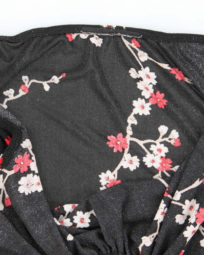 Vintage Y2k 00s O Ring Halter Neck Floral Top - M