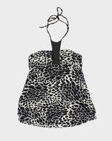 Vintage Y2k 00s Seduction Leopard Print Halter Neck Top - M