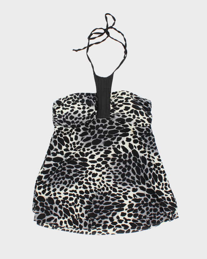 Vintage Y2k 00s Seduction Leopard Print Halter Neck Top - M
