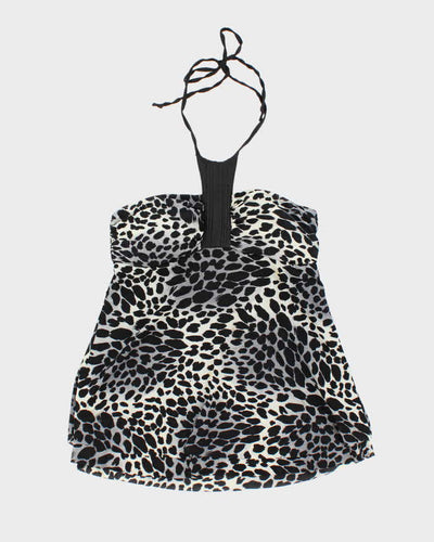 Vintage Y2k 00s Seduction Leopard Print Halter Neck Top - M