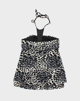 Vintage Y2k 00s Seduction Leopard Print Halter Neck Top - M