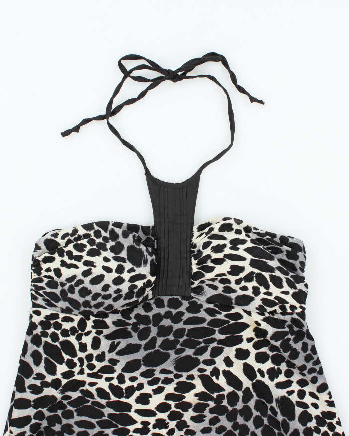 Vintage Y2k 00s Seduction Leopard Print Halter Neck Top - M