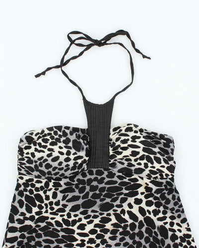 Vintage Y2k 00s Seduction Leopard Print Halter Neck Top - M