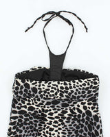 Vintage Y2k 00s Seduction Leopard Print Halter Neck Top - M
