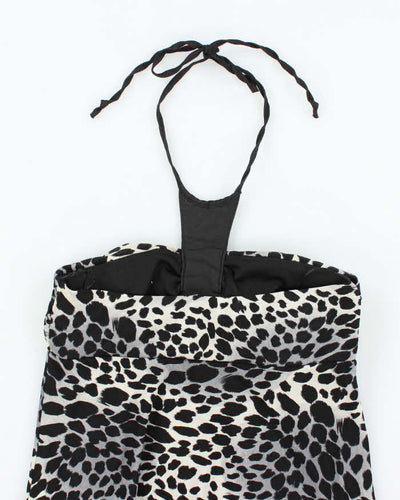 Vintage Y2k 00s Seduction Leopard Print Halter Neck Top - M