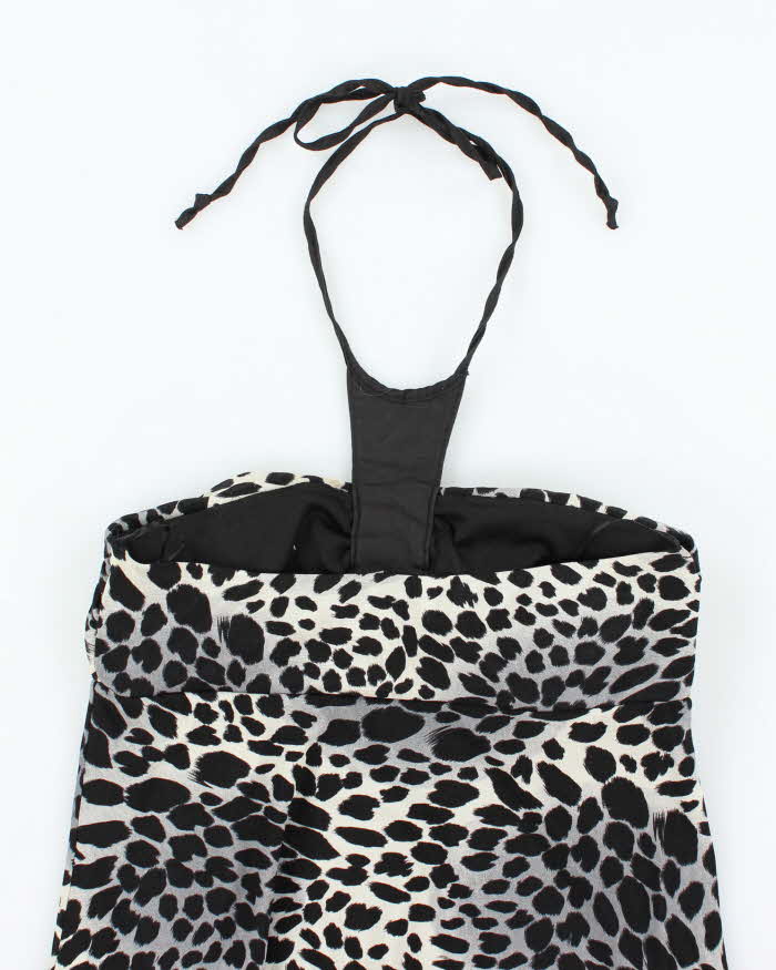 Vintage Y2k 00s Seduction Leopard Print Halter Neck Top - M