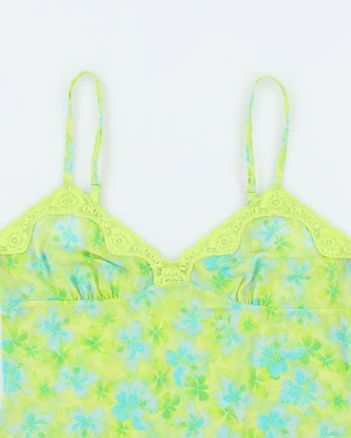 Vintage Y2k 00s La Senza Mesh Floral Cami - M