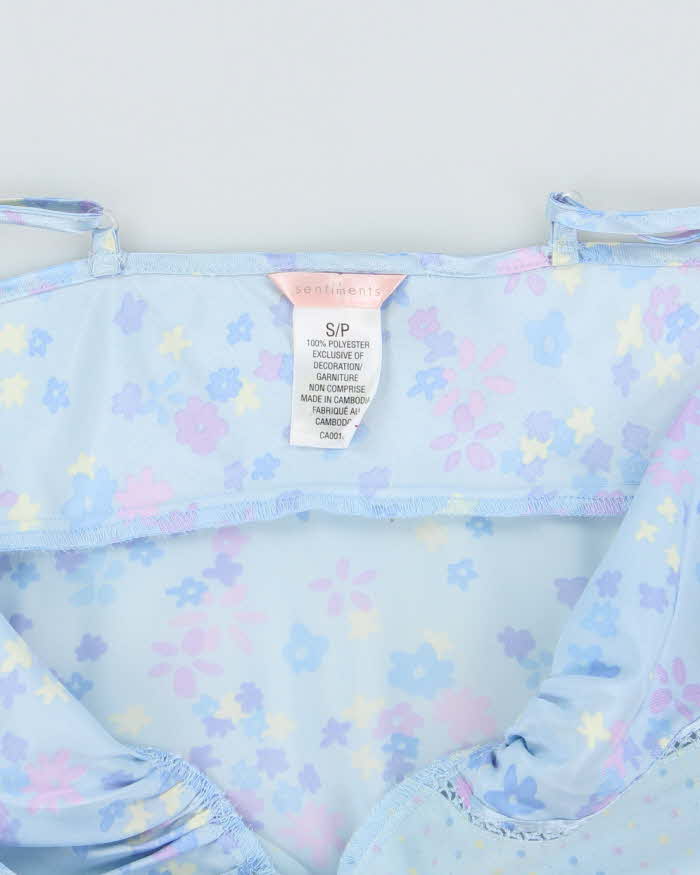 Vintage Y2k 00s Sentiments Mesh Floral Cami - S