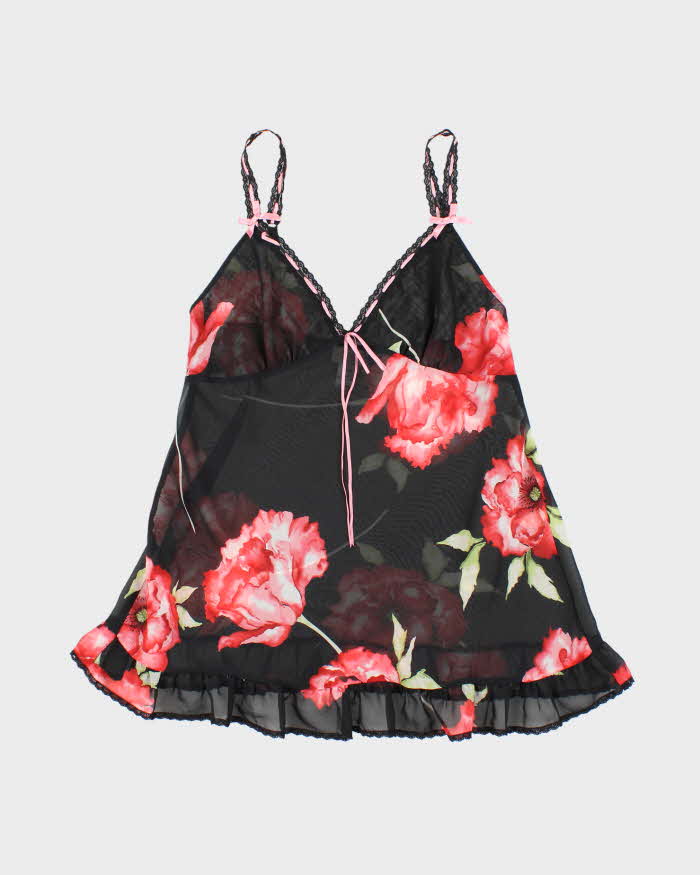 Vintage Y2k 00s La Senza Mesh Floral Cami - S