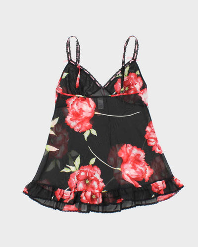 Vintage Y2k 00s La Senza Mesh Floral Cami - S