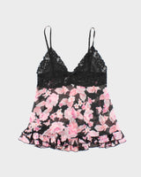 Vintage Y2k 00s Silk &amp; Satin mesh Cami - M
