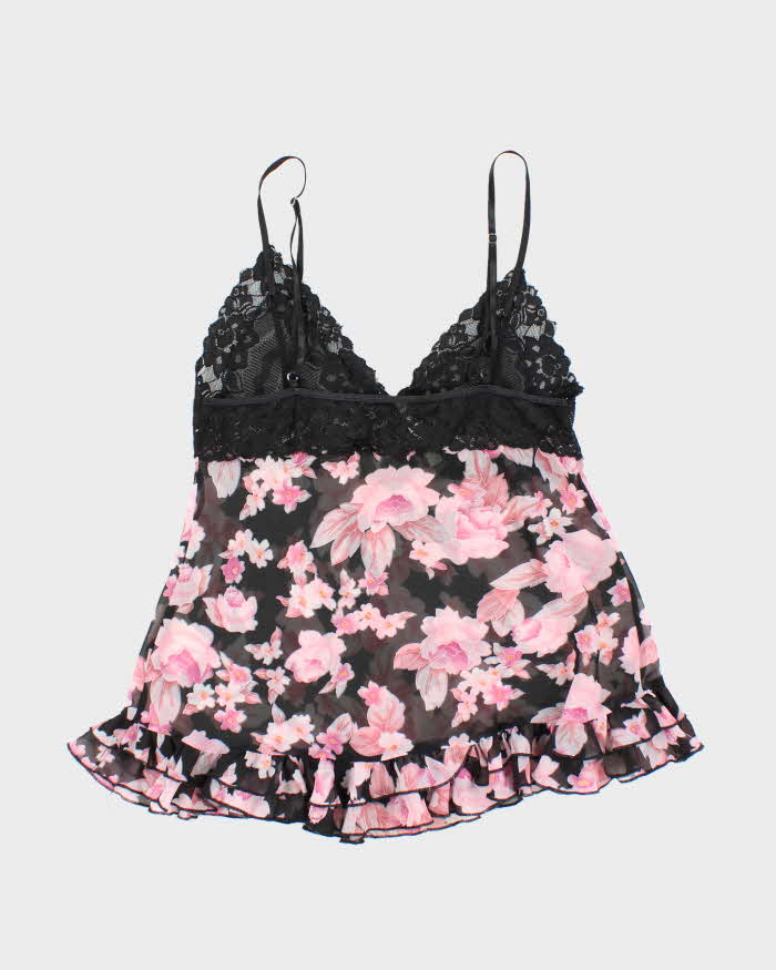 Vintage Y2k 00s Silk & Satin mesh Cami - M