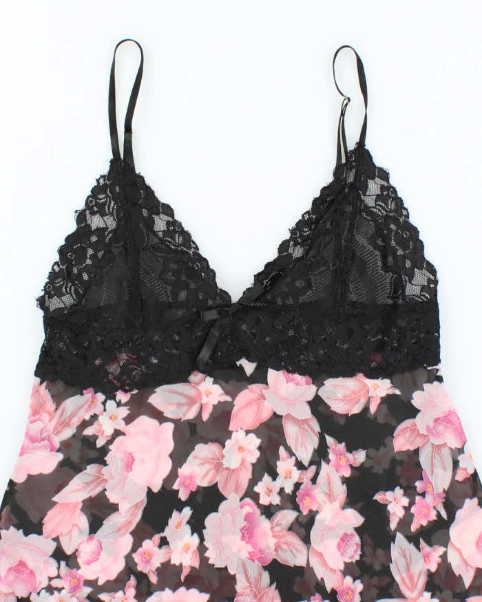 Vintage Y2k 00s Silk &amp; Satin mesh Cami - M