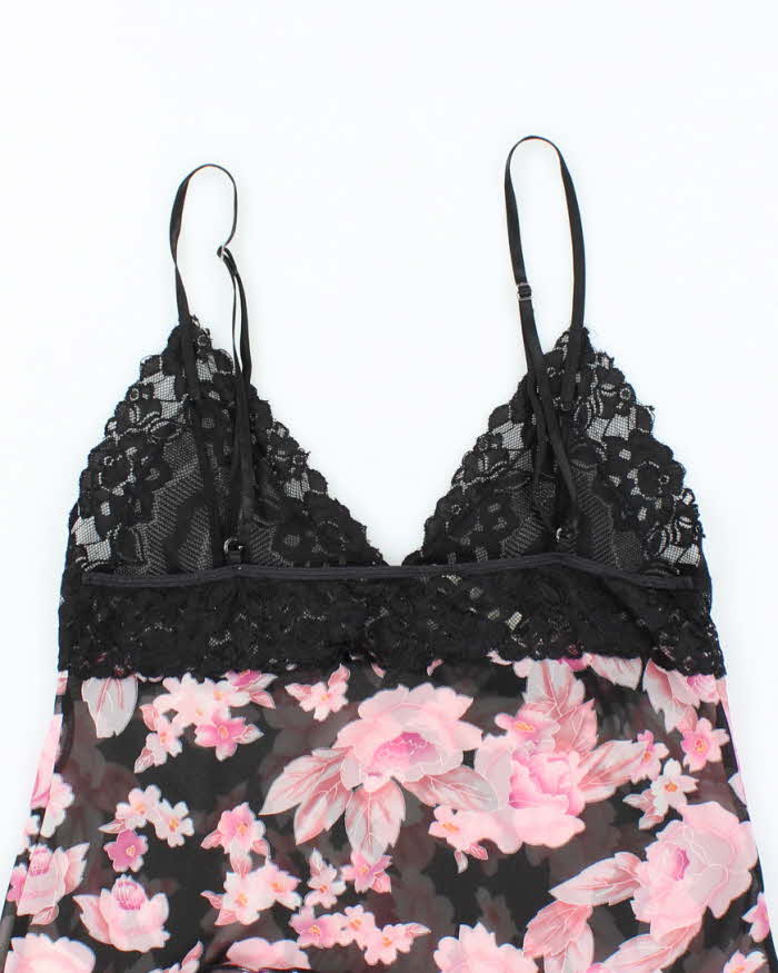 Vintage Y2k 00s Silk &amp; Satin mesh Cami - M