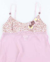 Vintage Y2k 00s La Senza Embroidered Mesh Cami - M