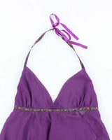 Vintage Y2k 00s Dreamgirl Mesh Studded Halter Neck Top - S
