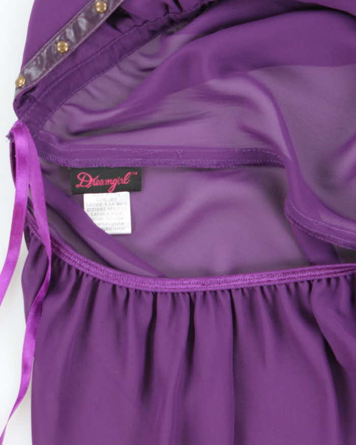 Vintage Y2k 00s Dreamgirl Mesh Studded Halter Neck Top - S