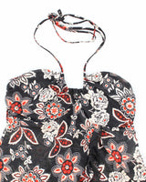 Vintage Y2k 00s Sheer Floral Ruffle Halter Neck Top - S