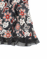 Vintage Y2k 00s Sheer Floral Ruffle Halter Neck Top - S