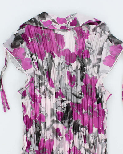 Vintage Y2k 00s Plisse Sheer Floral Blouse - S