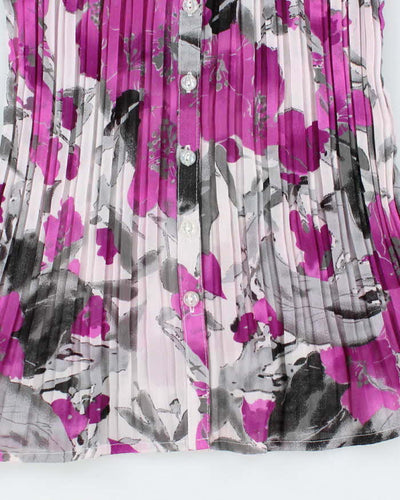 Vintage Y2k 00s Plisse Sheer Floral Blouse - S