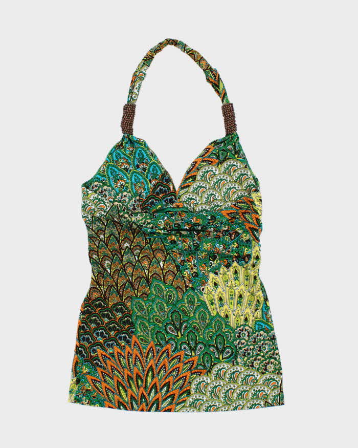 Vintage Y2k 00s Twenty One Beaded Halter Neck Top - S