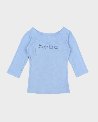 Vintage Y2k 00s Bebe Rhinestone Off The Shoulder Top - S