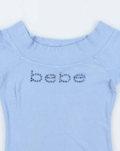 Vintage Y2k 00s Bebe Rhinestone Off The Shoulder Top - S