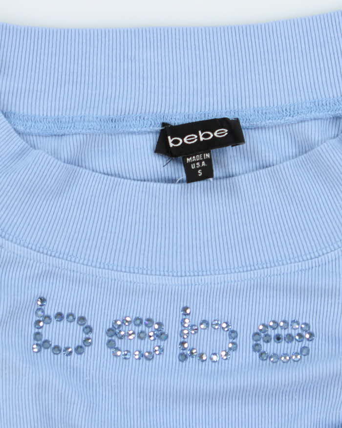 Vintage Y2k 00s Bebe Rhinestone Off The Shoulder Top - S