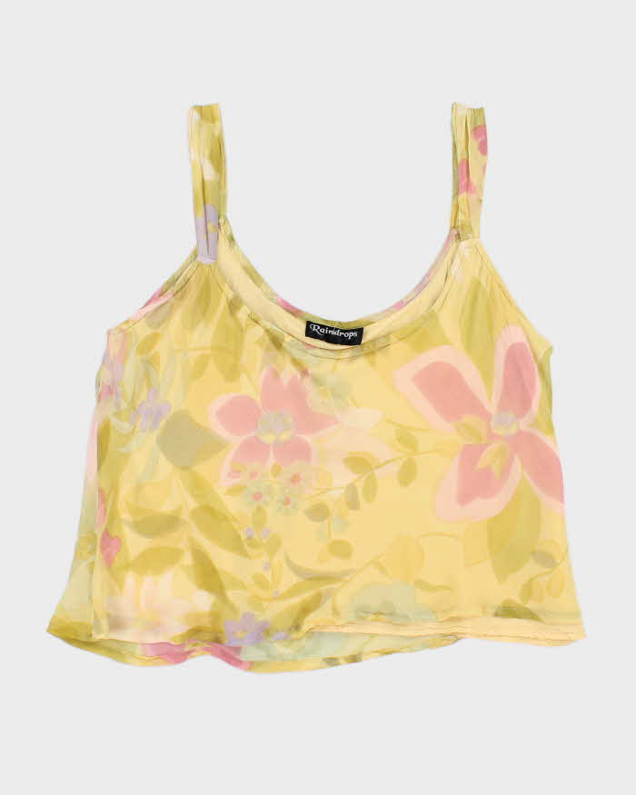Vintage 90s Raindrop Floral Cami - L