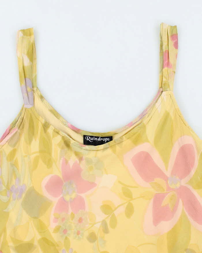 Vintage 90s Raindrop Floral Cami - L