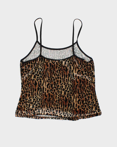Vintage 90s East West Intimates Leopard Print Velvet Cami - S