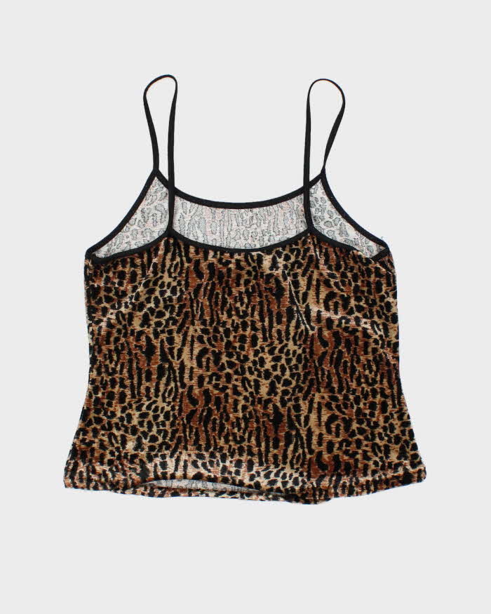 Vintage 90s East West Intimates Leopard Print Velvet Cami - S