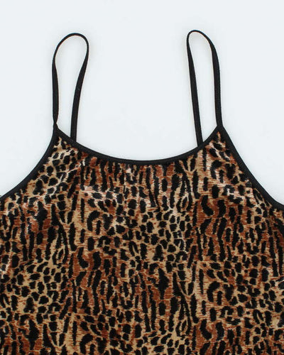 Vintage 90s East West Intimates Leopard Print Velvet Cami - S