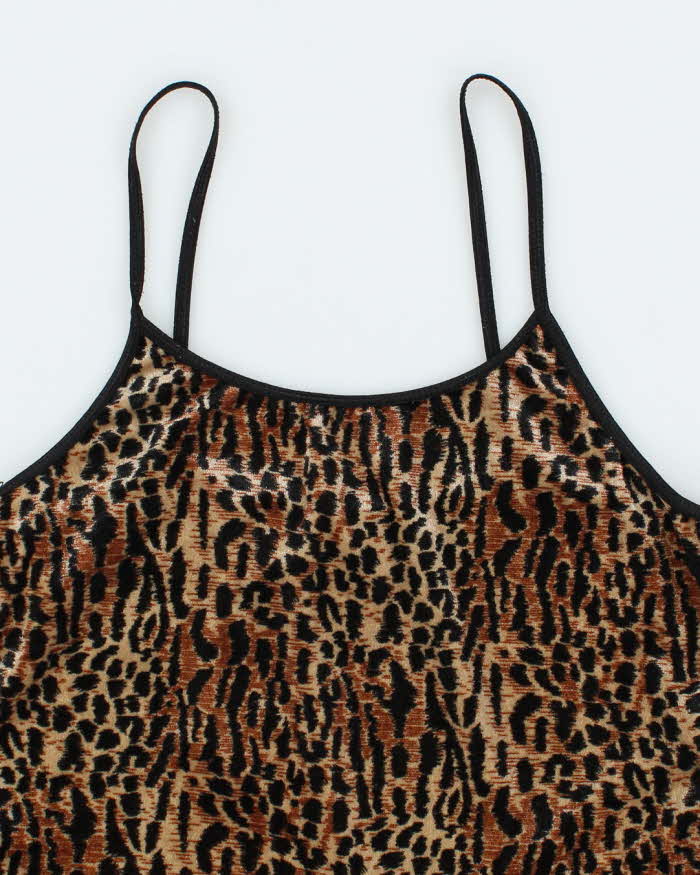 Vintage 90s East West Intimates Leopard Print Velvet Cami - S