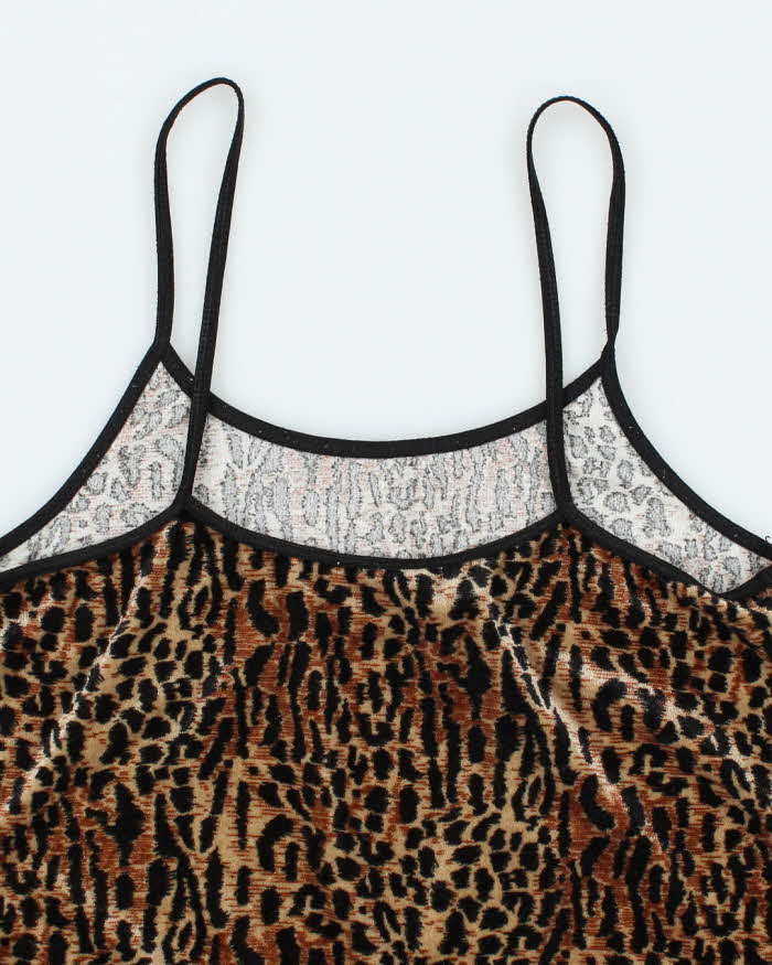 Vintage 90s East West Intimates Leopard Print Velvet Cami - S