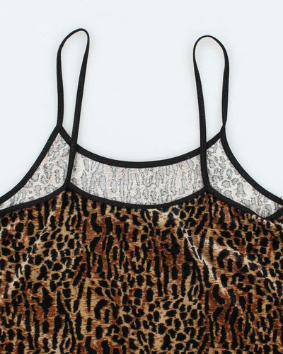 Vintage 90s East West Intimates Leopard Print Velvet Cami - S