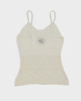 Vintage Y2k 00s Le Chateau Sequin Crochet Cami - S