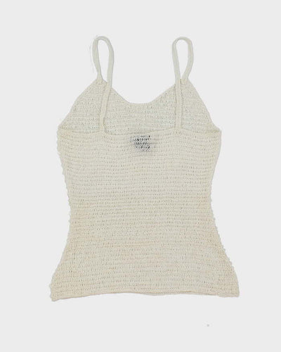 Vintage Y2k 00s Le Chateau Sequin Crochet Cami - S