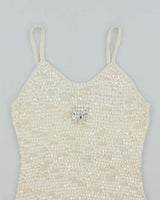 Vintage Y2k 00s Le Chateau Sequin Crochet Cami - S