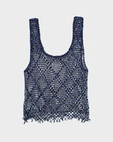 Vintage Y2k 00s Beaded Crochet Cami - S