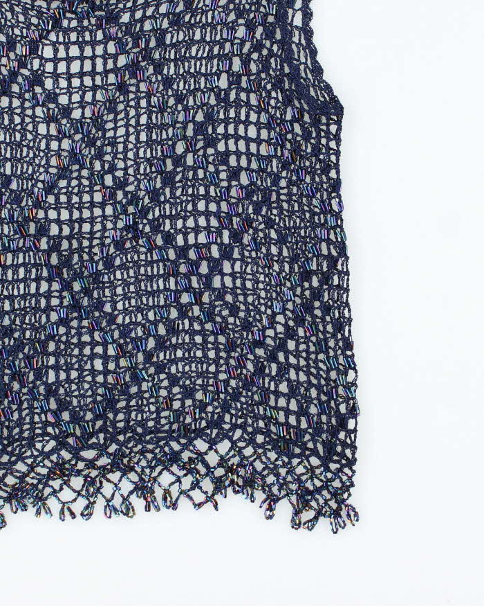 Vintage Y2k 00s Beaded Crochet Cami - S