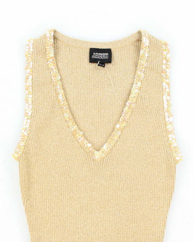 Vintage 90s Jacob Sequin Sparkly Knit Top - XS