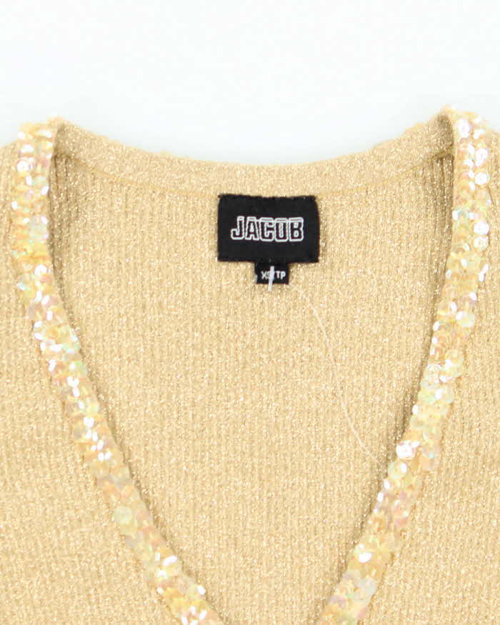 Vintage 90s Jacob Sequin Sparkly Knit Top - XS
