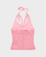 Vintage Y2k 00s Le Chateau Beaded Crochet Halter Neck Top - S